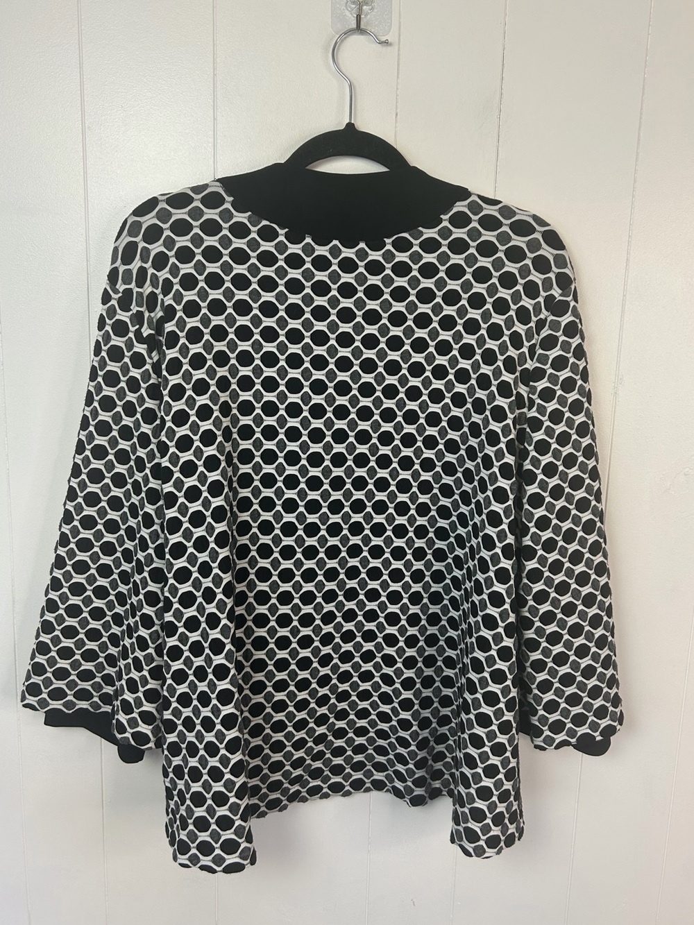 Joseph Ribkoff Jacket Style 153804 Black White Office Stretch Top Cardigan 12 14 - Picture 4 of 9